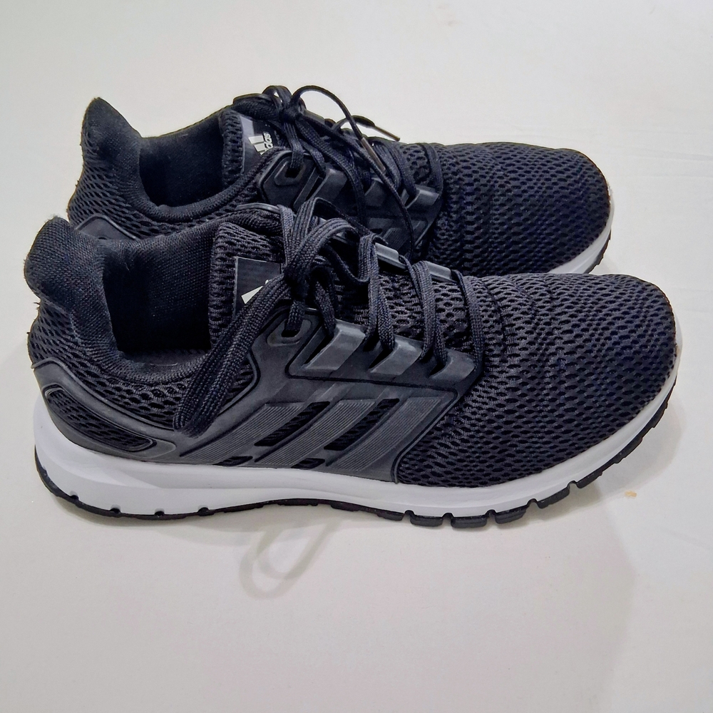 Adidas Black Running Shoes Men’s Athletic Sneakers Mesh Lace-Up White Sole